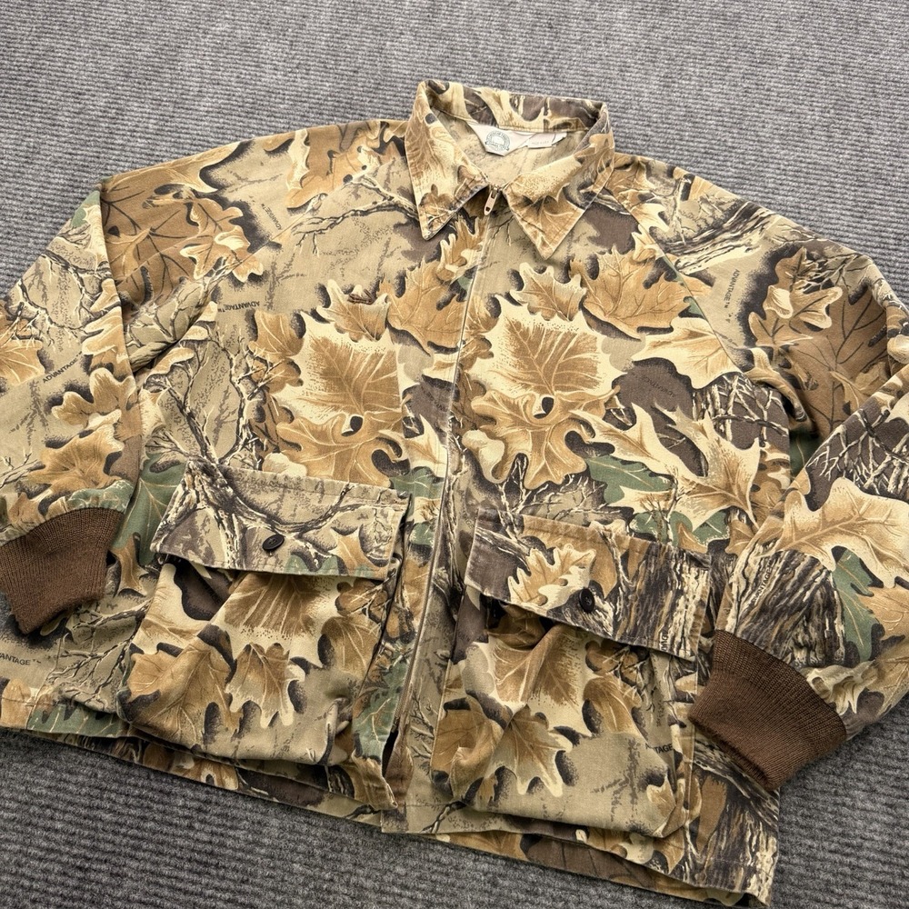 Vintage American Traditions 10x Jacket Mens Large Realtree Camo Cavas‎ Full Zip